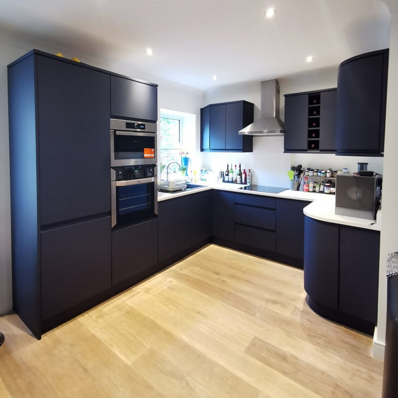 Kitchen cabinets finished with vinyl wrap in Nottingham